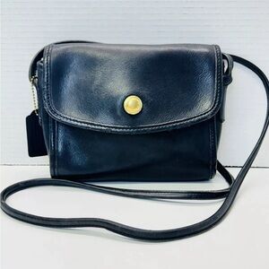 USA VINTAGE COACH CHRISTIE CROSSBODY SHOULDER BLACK LEATHER SPRINGLOCK  9892